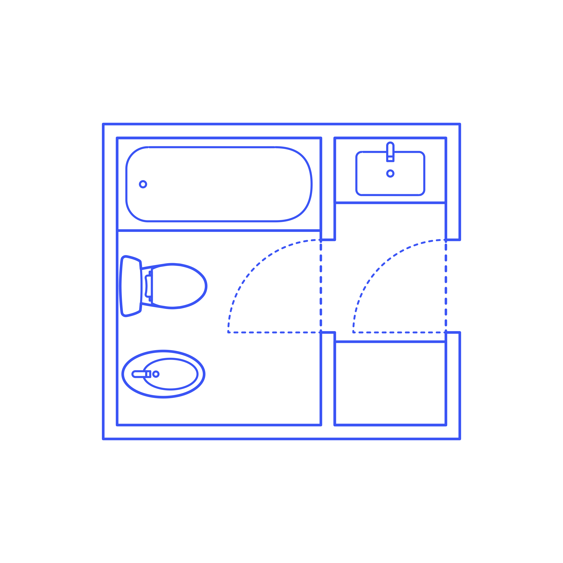 Layouts Bathrooms Full Split Bidet 2 Wall Printable Line Art Svg Free Vectors
